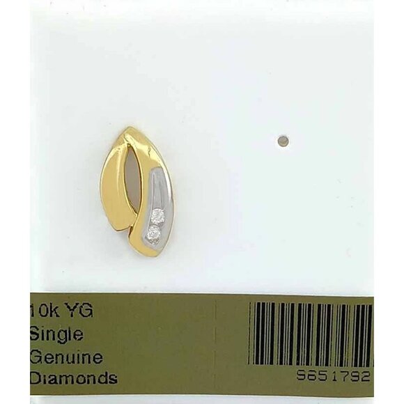 Genuine Diamond Stud *Single* Earring 10k Yellow Gold